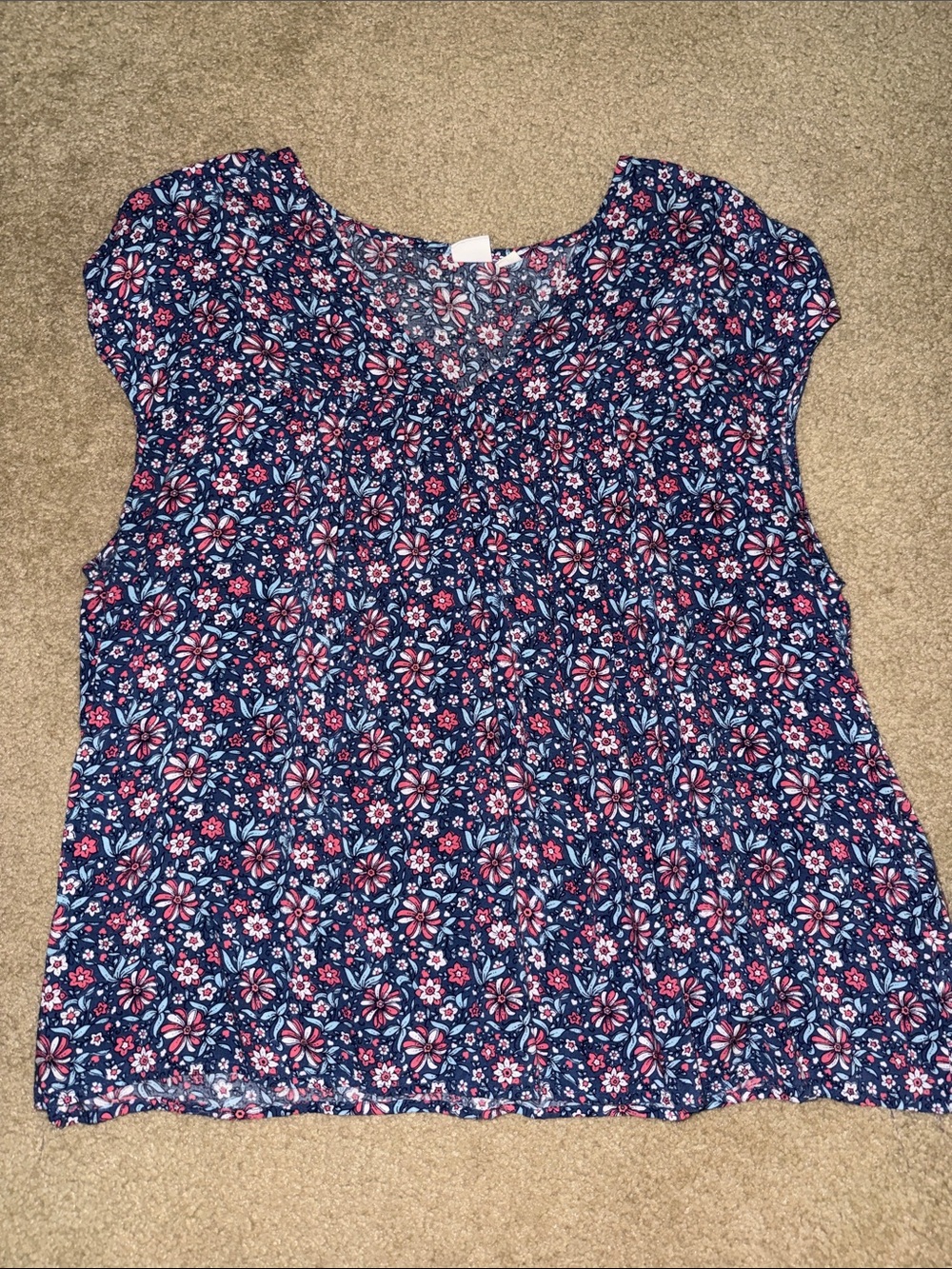 GAP Navy Floral Short-Sleeve Top - Picture 1 of 2